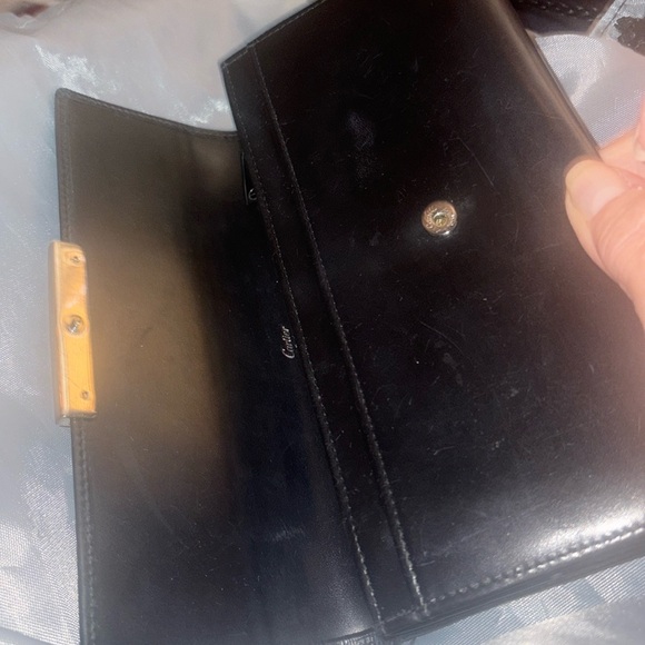 Cartier Black Leather Wallet with Silver Accent - Picture 3 of 4